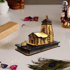 TLCAART Kedarnath Mandir | MDF Wood Temple | 3D Miniature | Decoration Wooden Showpiece for Home, Office | Size: 14 x 7.5 x 11 cms | Pack of 1