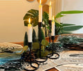 Richies Enterprises - Black Tealight Candle Holder, Candlestick Holders Taper Candle Holders - 4 Pcs Candle Stick Holders Set (2 Large + 2 Medium)