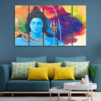 VIBECRAFTS Abstract Art Shiva Wall Painting Set of Five For Home|Office|Living Room|Gift (PTVC5Pcs4_8667)