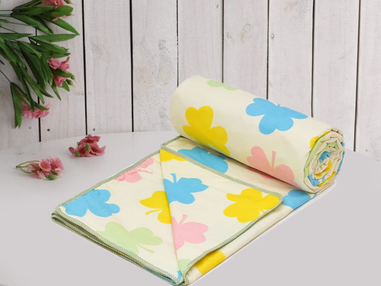 A Brand New - Umi Super Soft Brushed Microfiber Cotton 3 Layer Breathable Single Dohar Lightweight Summer Blanket Dohar 57X87(Inches) 144X220(CM) Flannel Dohar Throws for Bed Kafalo
