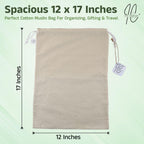 INN COMFORT Cotton Muslin Storage Bag for Shoes, Travel & Accessories