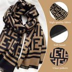 Zibuyu Scarf for Women Stylish Shawl Winter, Reversible Coverage, 65x185cm