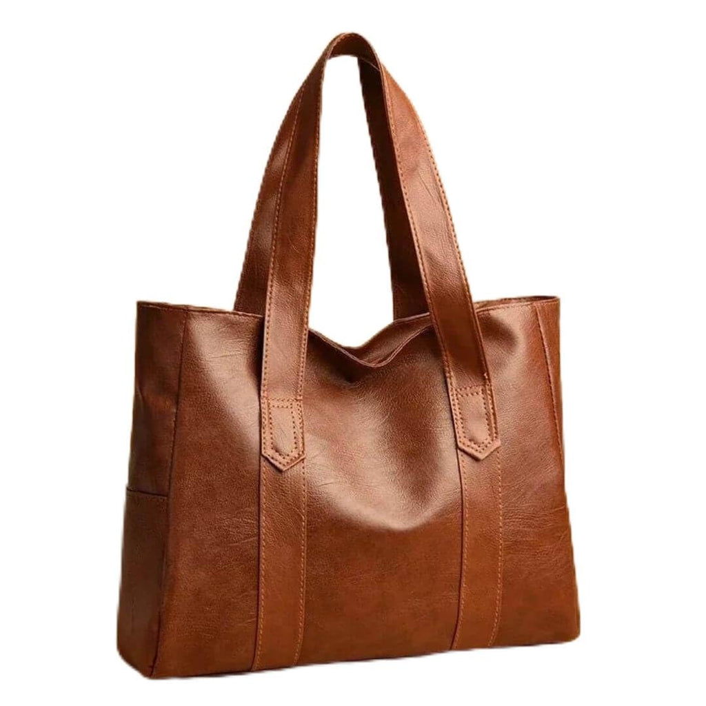 Butterfly Design Women Tote Large Leather Tote Bag, Woman's Leather Purse, Large Capacity Hand Bag (Brown)