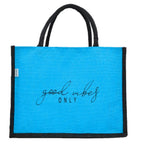 JUTEKA quote printed Jute Bag for Lunch, Office, Grocery, Picnic, Tiffin, Shopping Hand Bag with padded cotton handles…