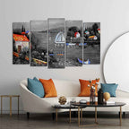 VIBECRAFTS Beautiful Lake View Scenery Canvas Wall Painting Set of Five Pieces For Home|Office|Living Room|Gift (PTVC5Pcs2_6588)