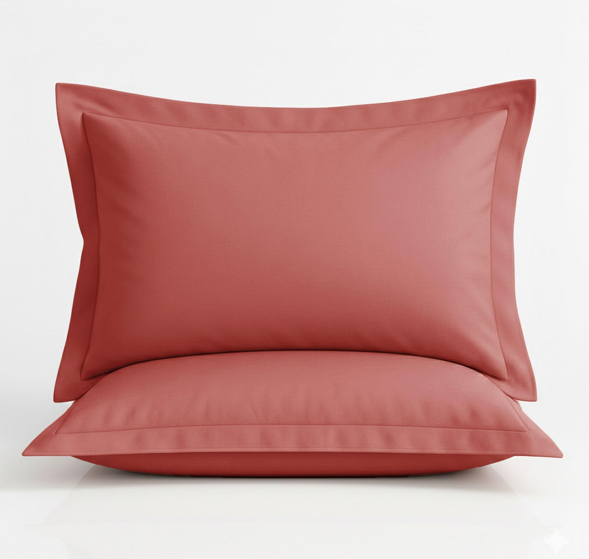 BSB Homes® Luxury Cotton Solid Flanged Pillow Covers | Ultrasoft Breathable Flap Closure | Pack of 2 Pillow Covers King Size (Red, 18 x 28 Inches)