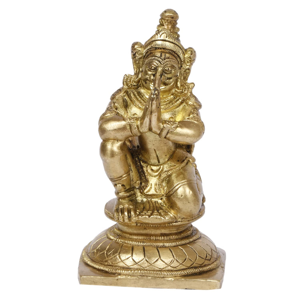 ARTVARKO Brass Garuda Vishnu Vahan Eagle Idol Lord Garud Deva for Temple Home Décor Vaastu Feng Shui Vastu Lucky Charm Gift Height 5 Inch