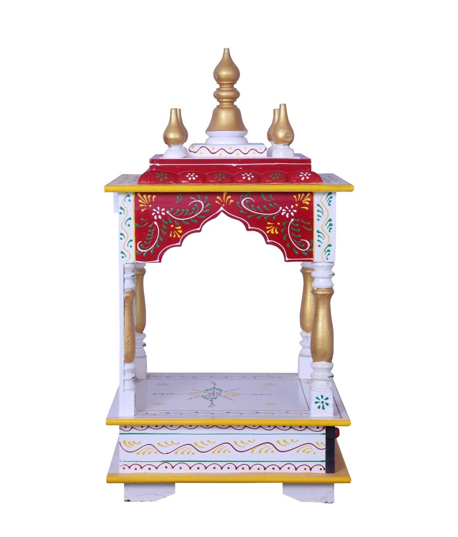 Kamdhenu Art and Craft Wooden Temple/Home Temple/Pooja Mandir/Pooja Mandap/Temple for Home, 12 X 24 inch
