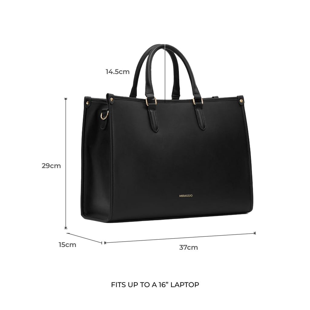 Miraggio Denice Solid Structured Tote Bag For Women With Adjustable & Detachable Sling | Tote Bag For Women Stylish