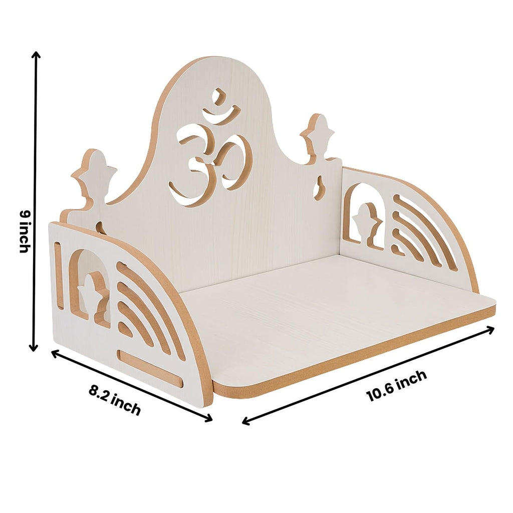HOMEWEY DECOR Wooden Home Temple Handcrafted Support Heavy Idols Luxurious Finish Pooja Mandir for Home & Office Wall Mount for Room (Design4)