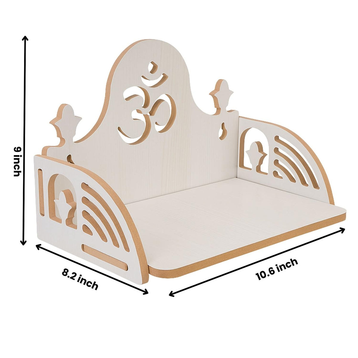 HOMEWEY DECOR Wooden Home Temple Handcrafted Support Heavy Idols Luxurious Finish Pooja Mandir for Home & Office Wall Mount for Room (Design4)