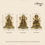 Shilpkala Ganesh, Laxmi & Saraswati Ji Brass Idol 2.7 Inch - Decorative Brass Items for Temple & Home, Spiritual Gift Item for Wedding & Farewell, Statue for Daily Worship (Coffee Antique)