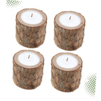 Rustic Wooden Candle Holder - Natural Wooden Stump Candlestick for Home Dcor & Events