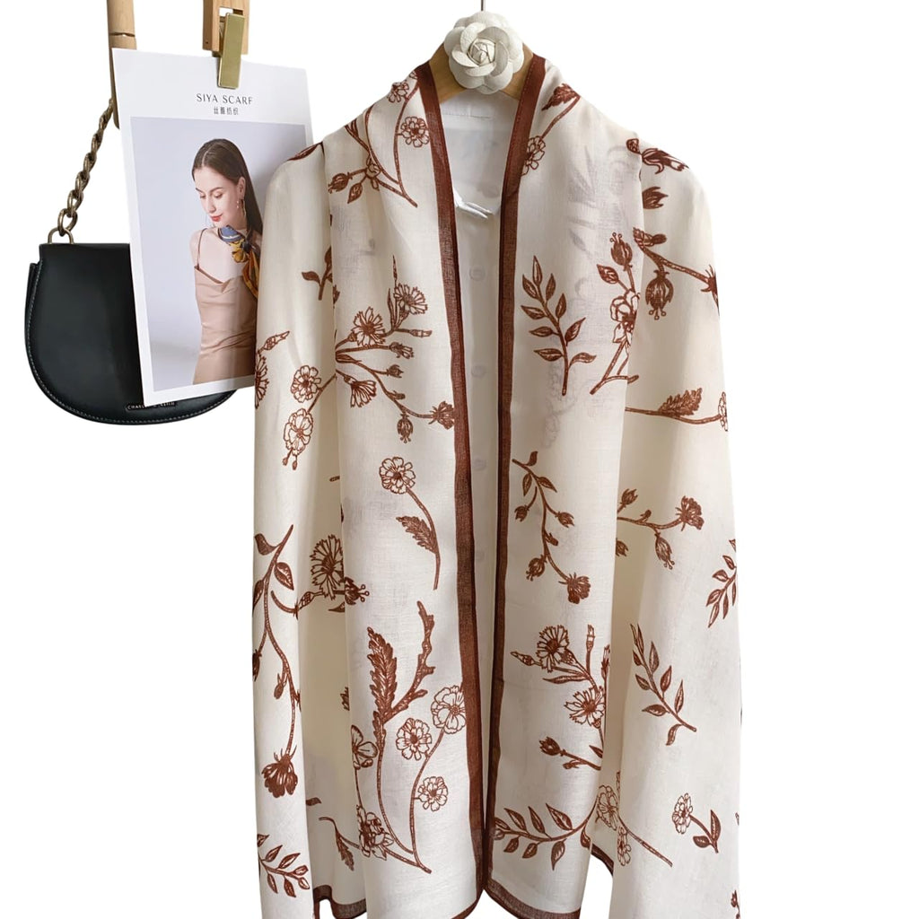 CrossKulture Viscose Scarf for Women | Lightweight & Long | Stylish Design | Neck Scarf, Hair Scarf, & Head Scarf for Women & Girls | All Season Accessory (Floral14)