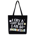 MASQ Premium ToteBag for Women with Zipper | Embroidered Foldable Shoulder Bag with Multiple Pockets | Spacious Handbag for College & Office | Eco-Friendly & Reusable (Tote_Bag_Productive)