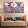 VIBECRAFTS Canvas Paintings for Living Room Drawing Room Modern Pink Rose Canvas Wall Painting Fitted With Wooden Frame For Home | Office | Living Room | Gifts (PTVCH_2560)
