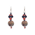 Aakriti Art Creations’ Whimsical Wonderland Earrings | Multi Glass Beads & Wood Earrings, Small & Compact | Lightweight Glossy Finish Earrings Set for Women | Handmade Floral Design