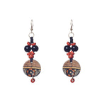 Aakriti Art Creations’ Whimsical Wonderland Earrings | Multi Glass Beads & Wood Earrings, Small & Compact | Lightweight Glossy Finish Earrings Set for Women | Handmade Floral Design