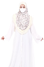 Markaz Hijab Women's Floral Printed Hijab | Ready-to-Wear Modest Headscarf | Lightweight Soft Fabric Instant Hijab | Elegant Scarf for Prayer and Casual Outfits (Light yellow floral, XL)