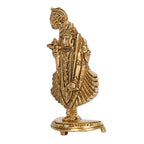 SVARUP Brass Dwarkadhish Bhagwan Lord Shrinath Ji Statue Krishna Idol Statue for Puja Mandir Murti Gift Gold Color 5.25 Inch