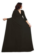RK FASHIONS Georgette Black Saree for Womens Regular| Farewell| Wedding| Party