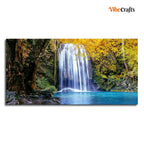 VIBECRAFTS Canvas Paintings for Living Room Drawing Room A Beautiful view of Erawan Waterfall Abstract Premium Canvas Wall Painting for Home|Office|Gift(PTVCH_2359)