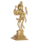 ARTVARKO Brass Ardhanarishvara Ardhnarishwar Statue (Half Shiva & Parvati) Ardhnari Shiv Parvati Double Avatar 12.5 Inches