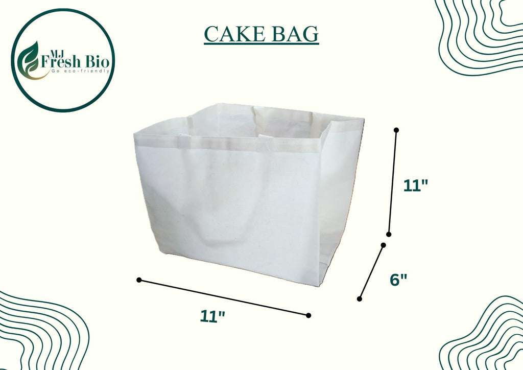 Fresh Bio Cotton Tote Bag | Reusable Shopping Tote for Grocery, Travel | Lightweight & Stylish | Cake Bag | Eco-Friendly, Durable & Spacious (20, Stiff Cotton - 11 X 11 + 8)