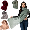 10z Trove Georgette Dupatta for Women – Soft Lightweight Stole/Shawl, 70x200cm Trendy Solid Colors (Sage Green, Wine Red, Light Gray, Blush Pink)