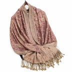 Soft Silky Revrsible Paisley Pashmina Scarf w/Fringes