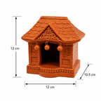 Handcrafted Terracotta Mini House Temple, Traditional Indian Clay House for Puja Setup and School Projects, Mitti ka ghar