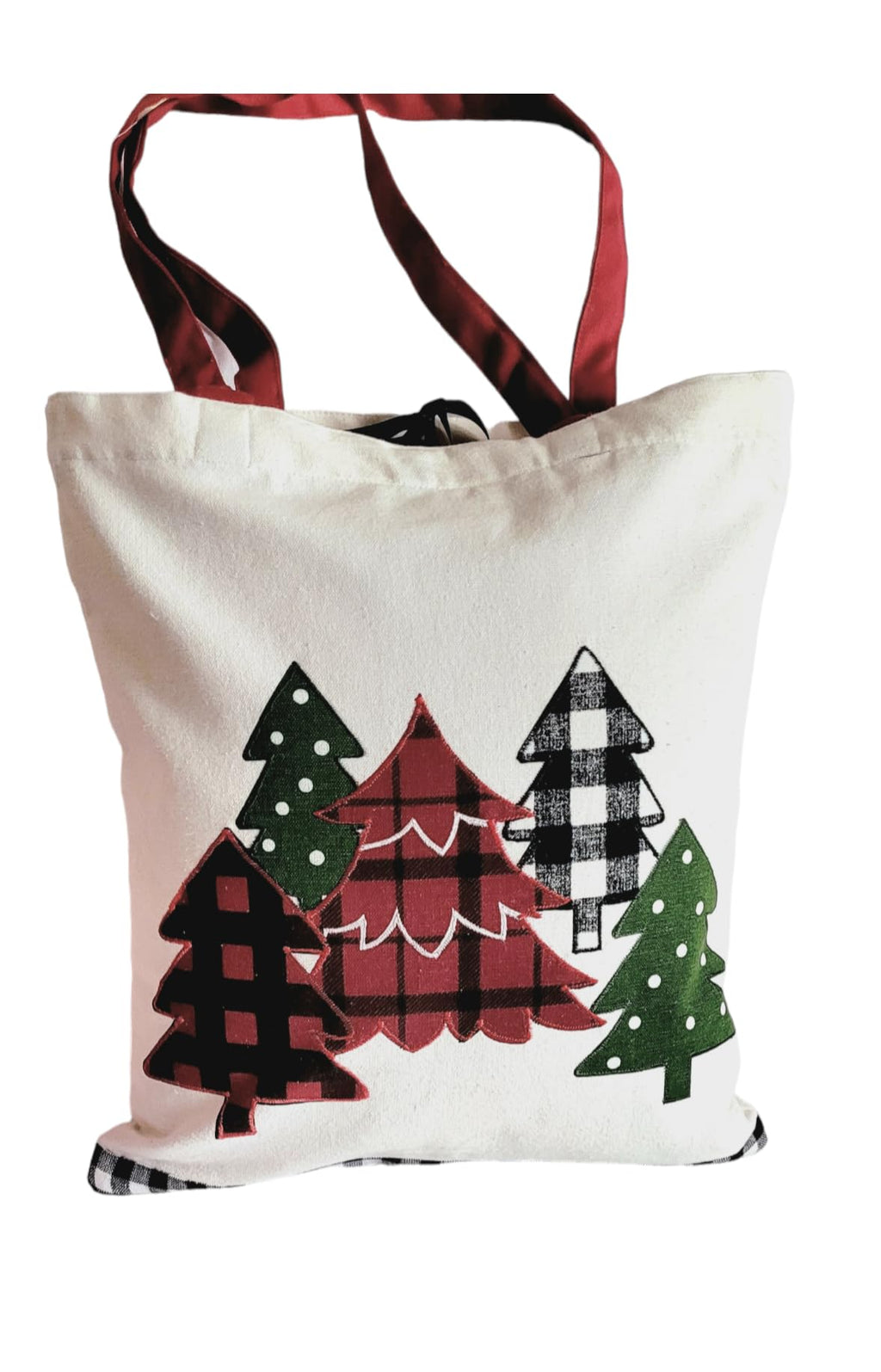 Christmas Tree Cotton Tote Bag Shopping Bag Machine Washable Size 14x 16 (Pack of 1) by Manali Fabs