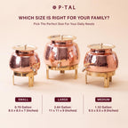P•TAL Copper Water Dispenser Set with Gift Box | 100% Pure Copper Pot/Matka with Prefitted Leakproof Brass Tap, Lid and Stand (5L)