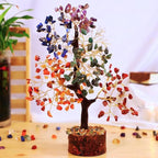 A P HOMES 7 Chakra Healing Gemstone Tree - Handcrafted Feng Shui Crystal Tree for Positive Energy, Wealth, and Balance | Meditation Decor, Reiki Healing, Home & Office Decor Gift (300 Beads)