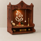UNIQUE ART HAVEN Wooden Pooja Mandir for Home, Pine Home Temple with Spacious Shelf, Hindu Mandir, Mini Temple for Home Decor, Living Room & Office
