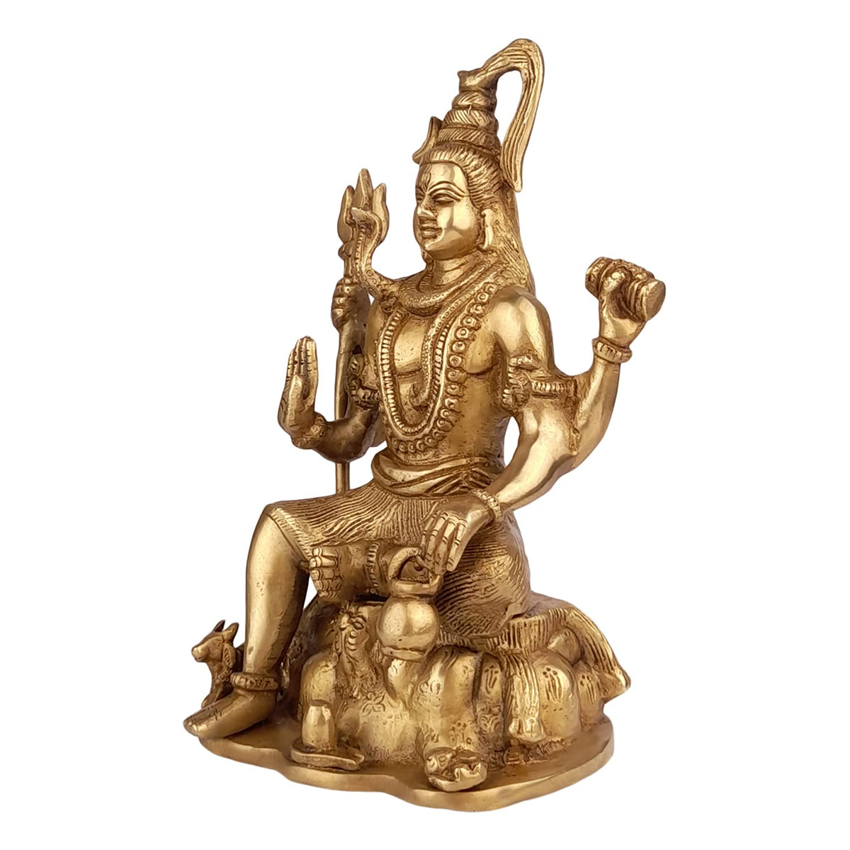 ARTVARKO Brass Blessing Lord Shiva Murti Idol Shankar Bhagwan Bhole Nath with Nandi Shivling Statue Home Mandir Puja Temple Showpiece Accessories Vastu Remedy Pooja Gift & Home Decor