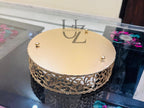 Golden Brass Finish Serving Tray | Decorative Round Metal Trays | Handmade Tea & Snack Serving Trays for Home Décor & Gifting (8'' Tray Golden)