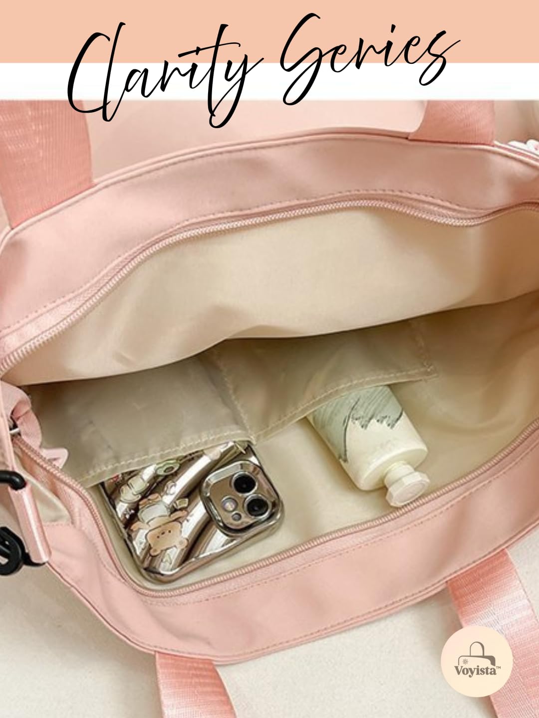 Clarity Series Capybara Tote Bag - Large Kawaii Shoulder Bag for Women, Multi-Pocket Aesthetic Handbag with Cute Plush Charm & Side Pockets- Ideal for Picnic, Travel, and College. (Mindful Mist)