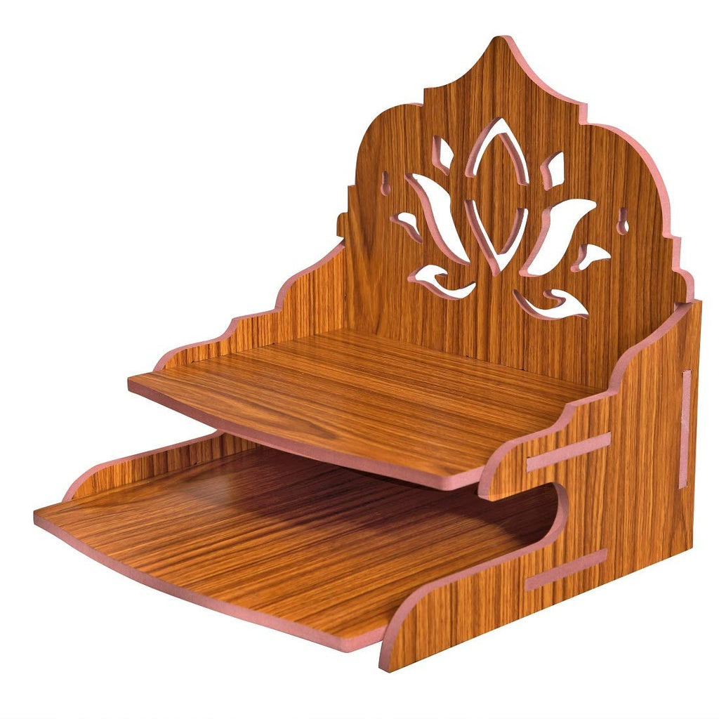 Lakhaji Christian Wooden Wall Hanging Temple for Home and Shop,Office and Home showpiece Temple (Orange-5)