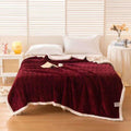 Reexplore Super Soft Light Weight Double Bed King Size All Seasons Sherpa Double Bed Blanket for Kids, Teenagers & Adults (200 x 230 cm, 78 x 90 Inches) (Deep Red) Kafalo