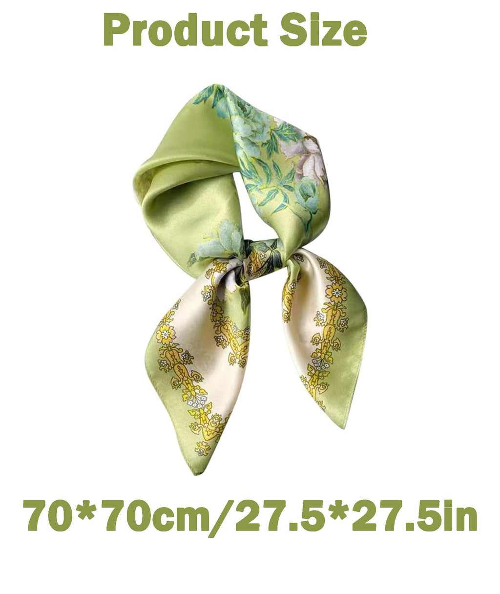 Eqbdilothic Scarf for Women Stylish, Silk Scarf for Women, Flower Pattern Design, Suitable for Fashion, Travel and Gifting