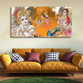 VIBECRAFTS Canvas Paintings for Living Room Drawing Room Beautiful Radha Krishna Canvas Big Wall Painting Wall Art Fitted with Wooden Frame for Home|Office|Gift(PTVCH_2248)