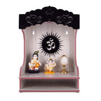 CrazyInk Wooden Temple Beautiful Design Plywood Mandir for Home and Office (27 x 17 x 38 Cm) (White)