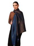 Pashmoda Women Golden Mirage Reversible Zari Moonlight Fine Wool Stole (Size : 28x80in, 71X203cm) ZSST05