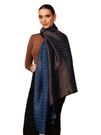 Pashmoda Women Golden Mirage Reversible Zari Moonlight Fine Wool Stole (Size : 28x80in, 71X203cm) ZSST05