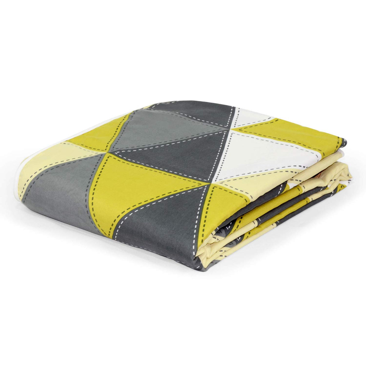 Divine Casa Glace Cotton 120 GSM Reversible Lightweight Malmal Printed Double Bed AC Dohar Blanket for Mild Winter -(Grey and Yellow, 205 x 220, CM)| TC - 120 Kafalo
