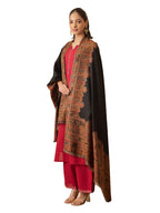 Pashmoda Women Arcadia Borders Kashmiri Jamawar Woven Design Shawl (Size: 40x80in, 101x203cm) SECS55