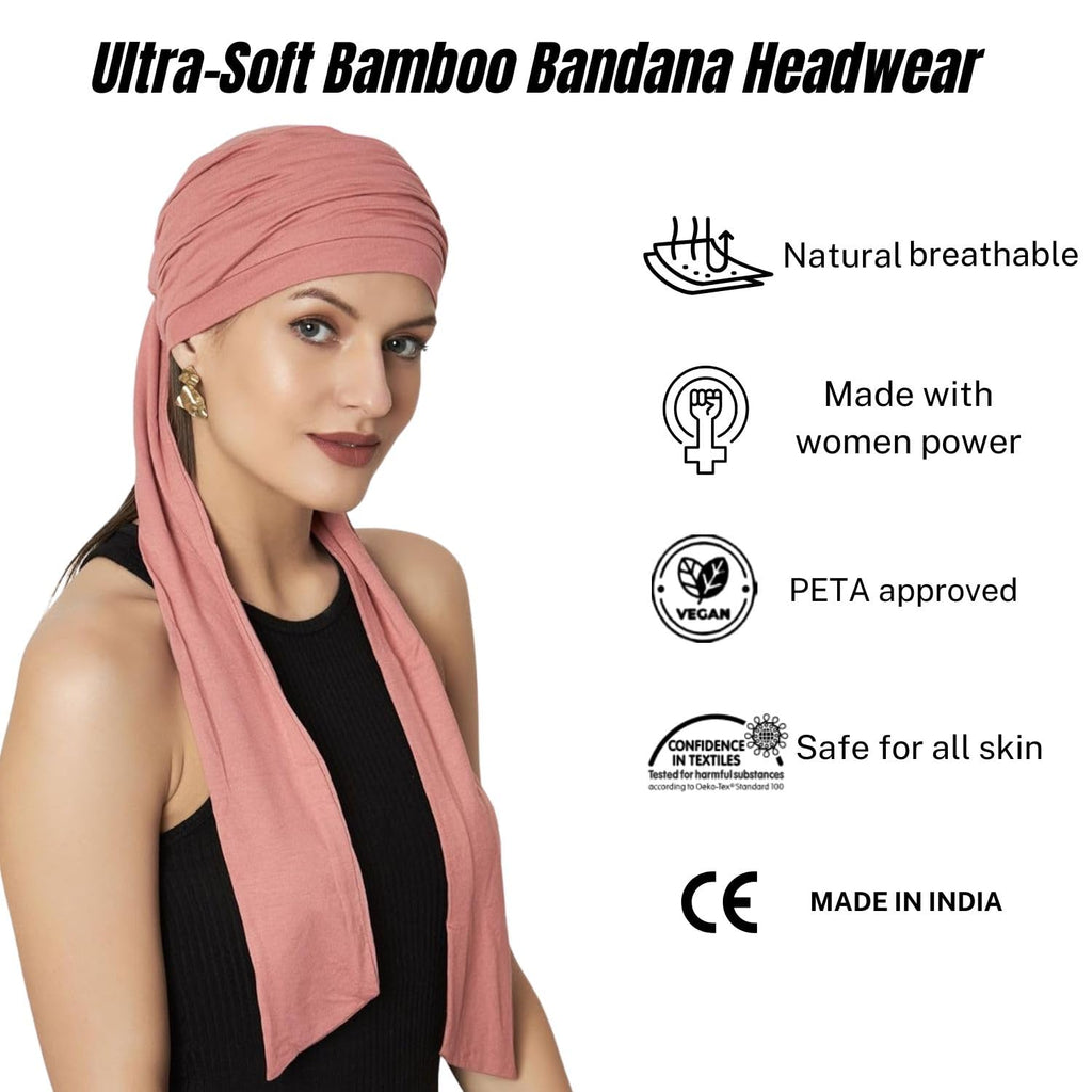 The Headscarves Bamboo Viscose Prana Scarf Bandana Chemo Caps for Women Hair Loss Hijab Wear Head Cover