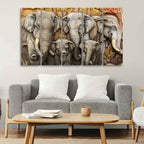 VIBECRAFTS Beautiful Elephants Premium Wall Painting Set of Five For Home|Office|Living Room|Gift (PTVC5Pcs4_8615)
