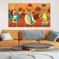 VIBECRAFTS Premium Canvas Wall Painting of African Lady Dancing Set of Five For Home|Office|Living Room|Gift (PTVC5Pcs4_8679)